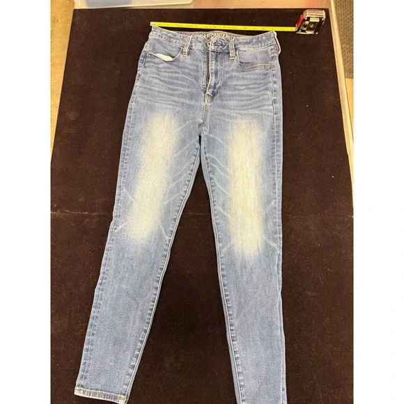 American Eagle 360 Next Level Stretch Skinny Jeans Womens 6 Short Blue Denim - Picture 1 of 5